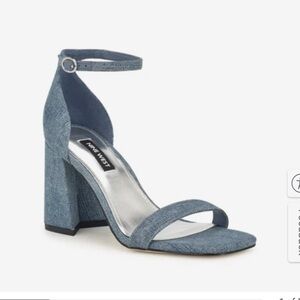 Nine West Ilea Sandal Blue Denim size 6.5 NWT